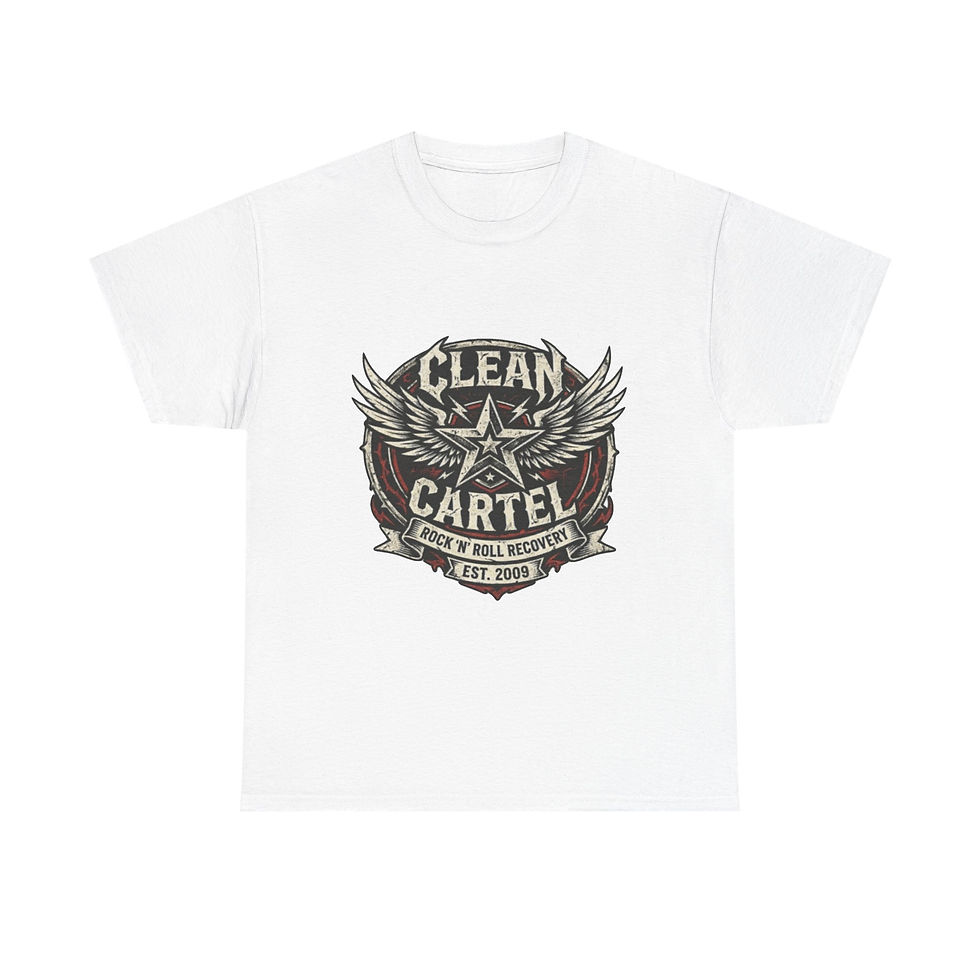 Thumbnail: Clean Cartel Rock & Roll Tee — Vintage Winged Emblem Graphic Shirt