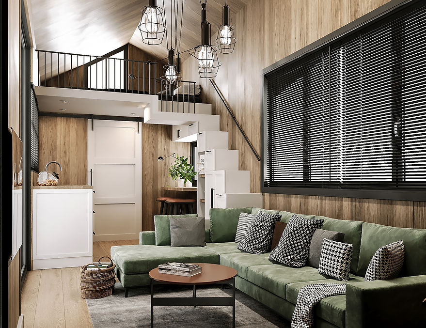 TinyHouseArt Meşe / meşe modeli iç görüntü 