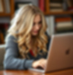 Beautiful blonde girl testing her website.jpg