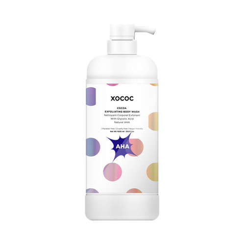 AHA Exfoliating Body Wash with Cocoa Extract + Glycolic Acid XOCOC