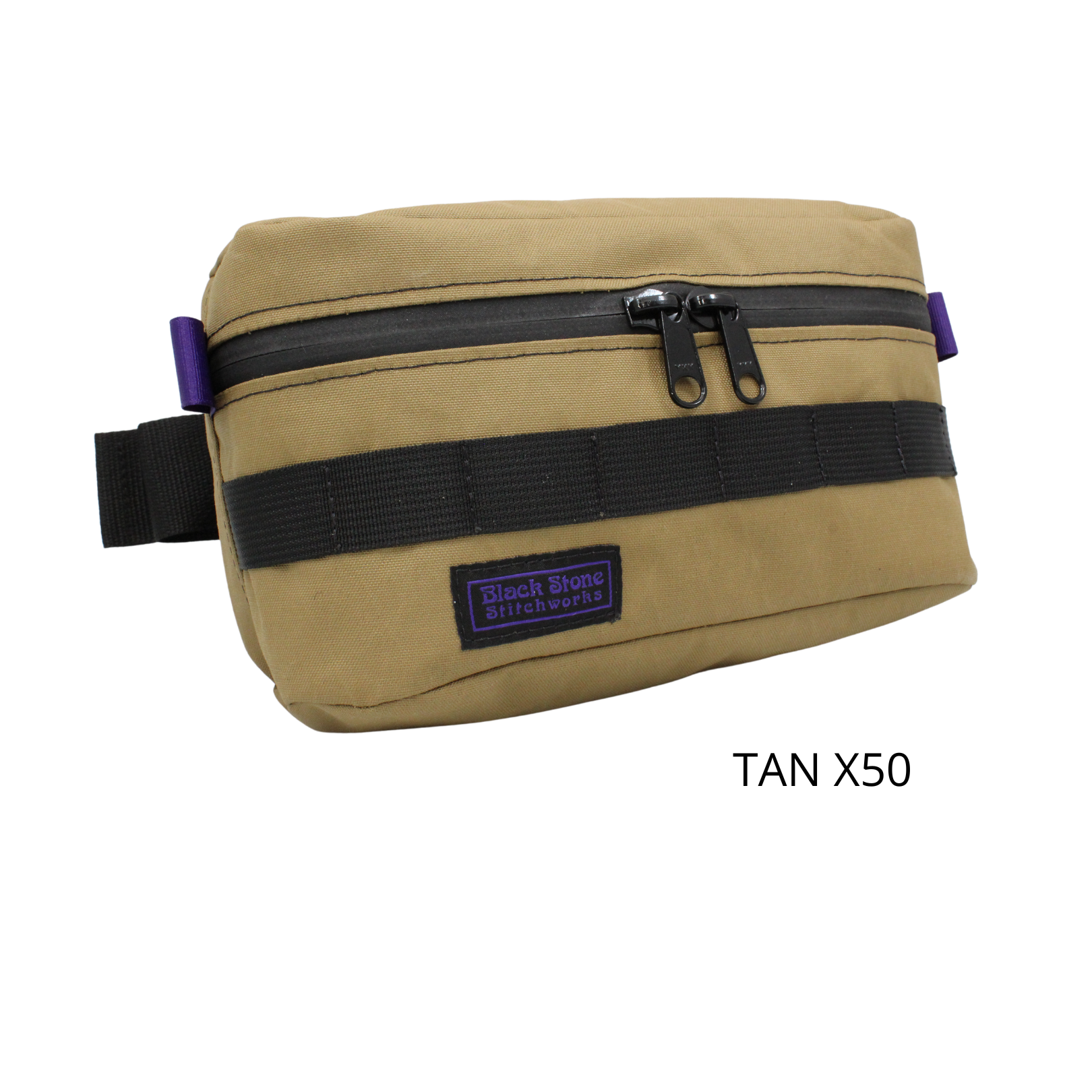 Front view of Three Liter MTB Hip Pack in Tan X50