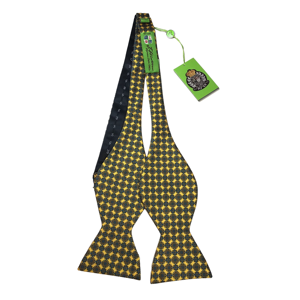 Thumbnail: Yellow Bow Tie with Blue and Orange Detail