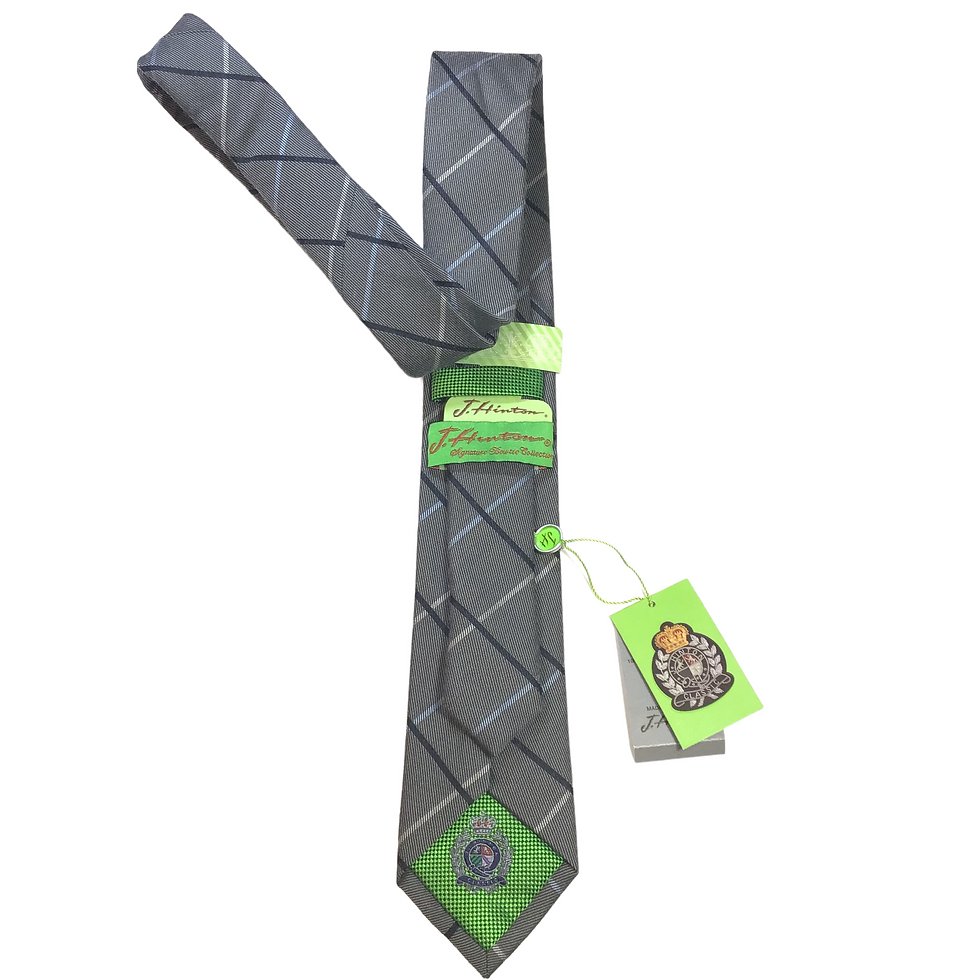 Thumbnail: Midnight Grey Striped Tie