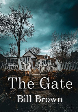 The Gate book cover, white house, cloudy sky, by Bill Brown.
