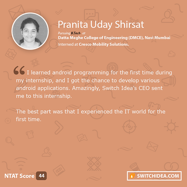 Testimonials shared by Students registered on Switch Idea