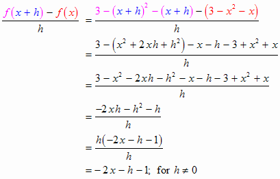 Homework Difference Quotient Practice Answers Marrahm