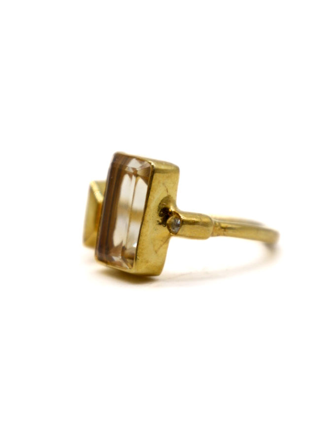 Thumbnail: Citrine and Gold Accent Ring