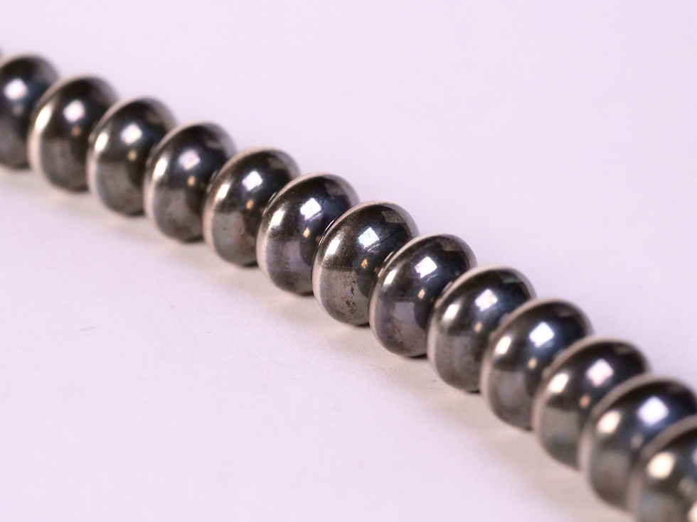 Thumbnail: simple silver necklace, chunky bead necklace, graduated bead necklace, saucer bead necklace,