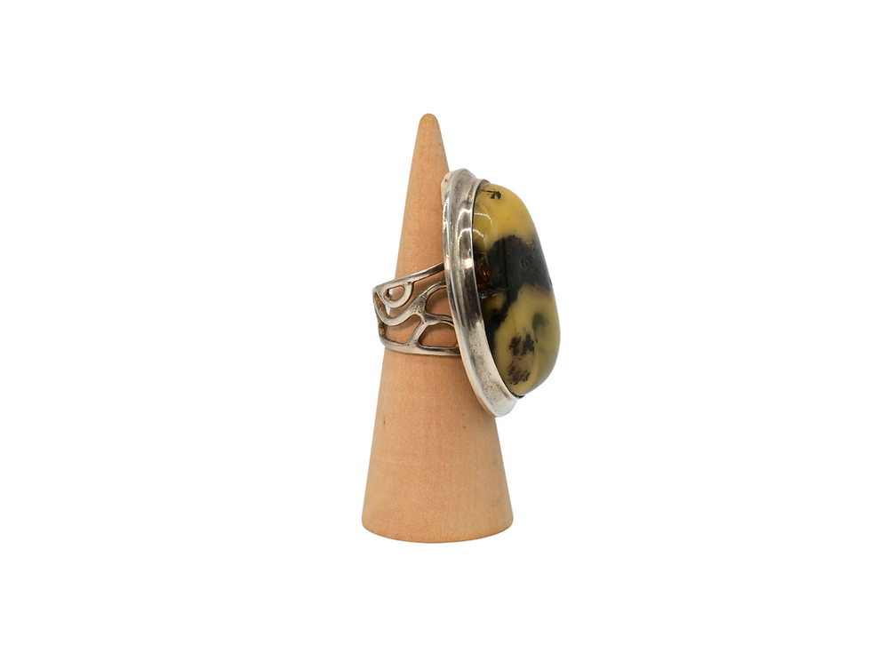 Thumbnail: Adjustable Baltic Amber Ring