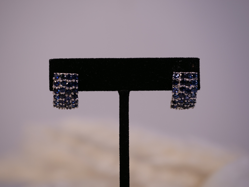 Thumbnail: earrings multi-row gemstone earrings evening hoop earrings glamorous hoop earrings real sapphire earrings secure snap