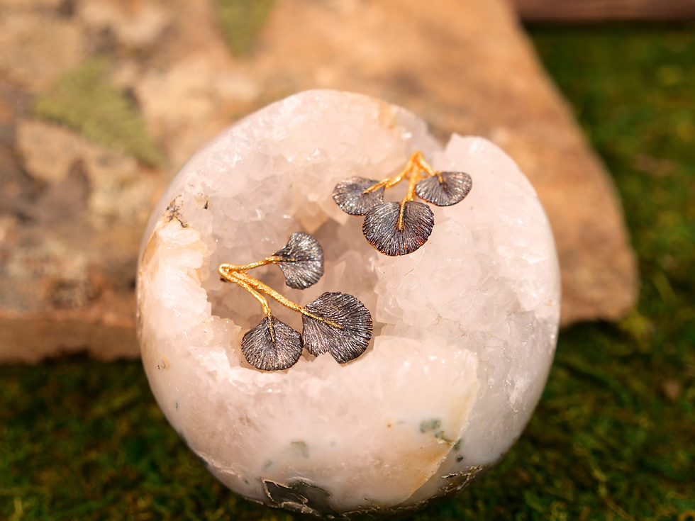 Tri Leaf Engraved Post Earrings