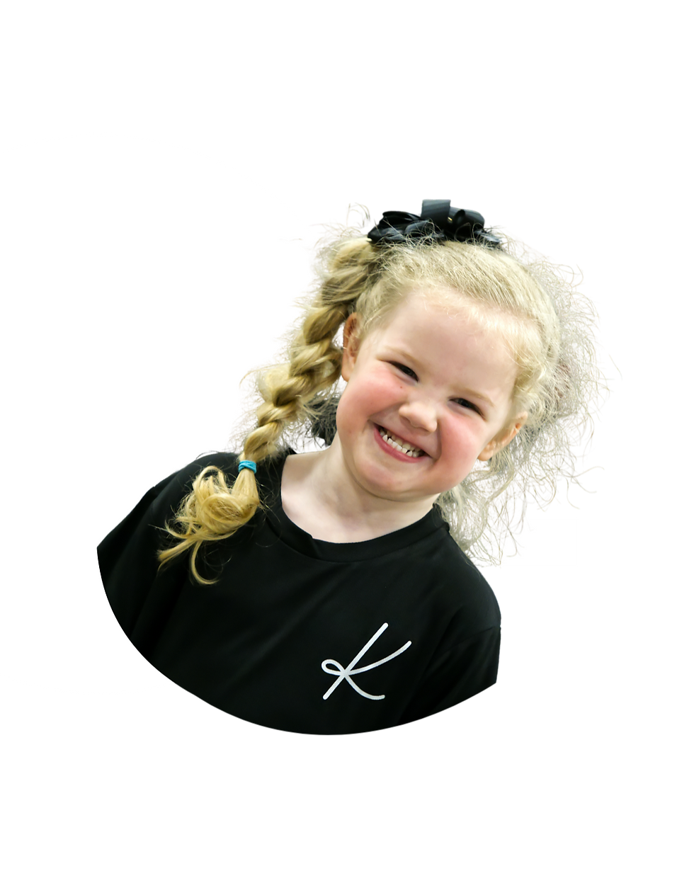 Happy preschool dancer wearing KDance uniform