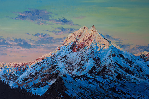 Manaslu in winter painting