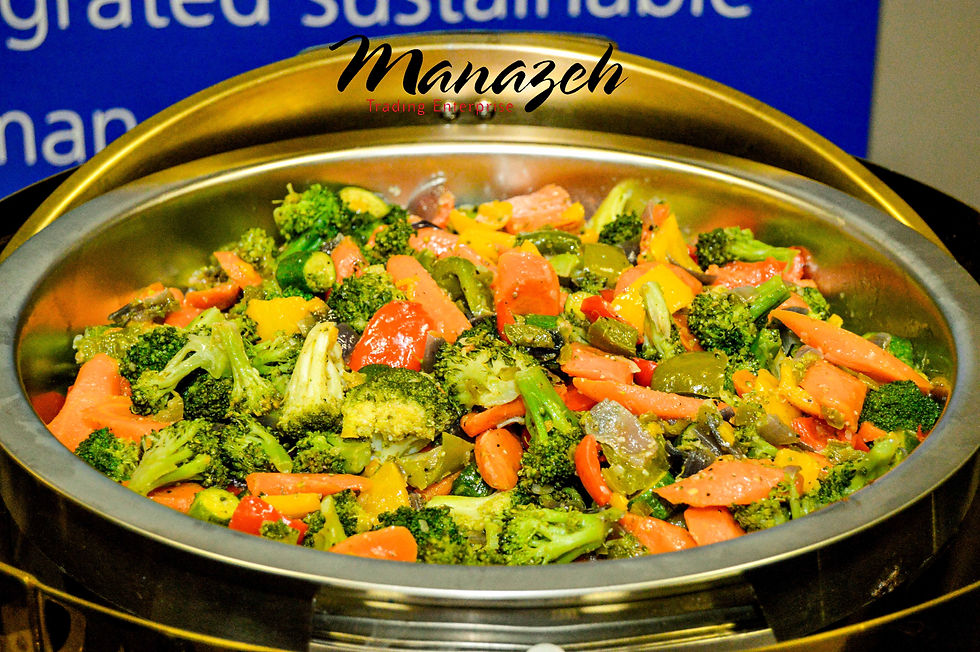 Fresh mixed vegetables by event catering in Gauteng, vibrant, flavorful, and beautifully served.