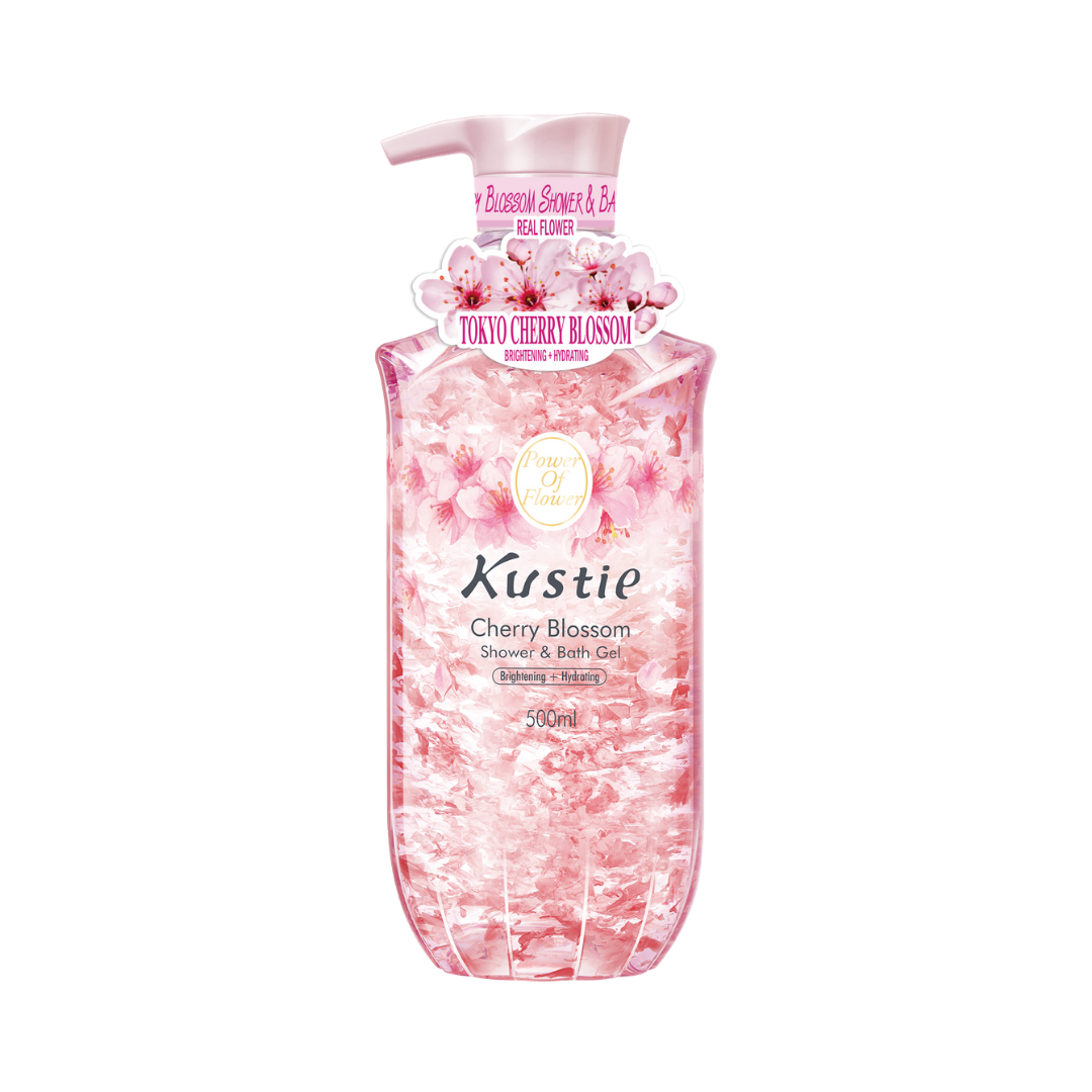 Kustie Cherry Blossom Shower & Bath Gel 500ml (In Pump)