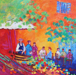 N°66_Pause_apéritive_au_soleil_provençal_(50X50_cm)