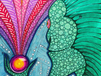 The Nommos. Another image for a client depicting their cosmic origins as an amphibious extraterrestrial. 