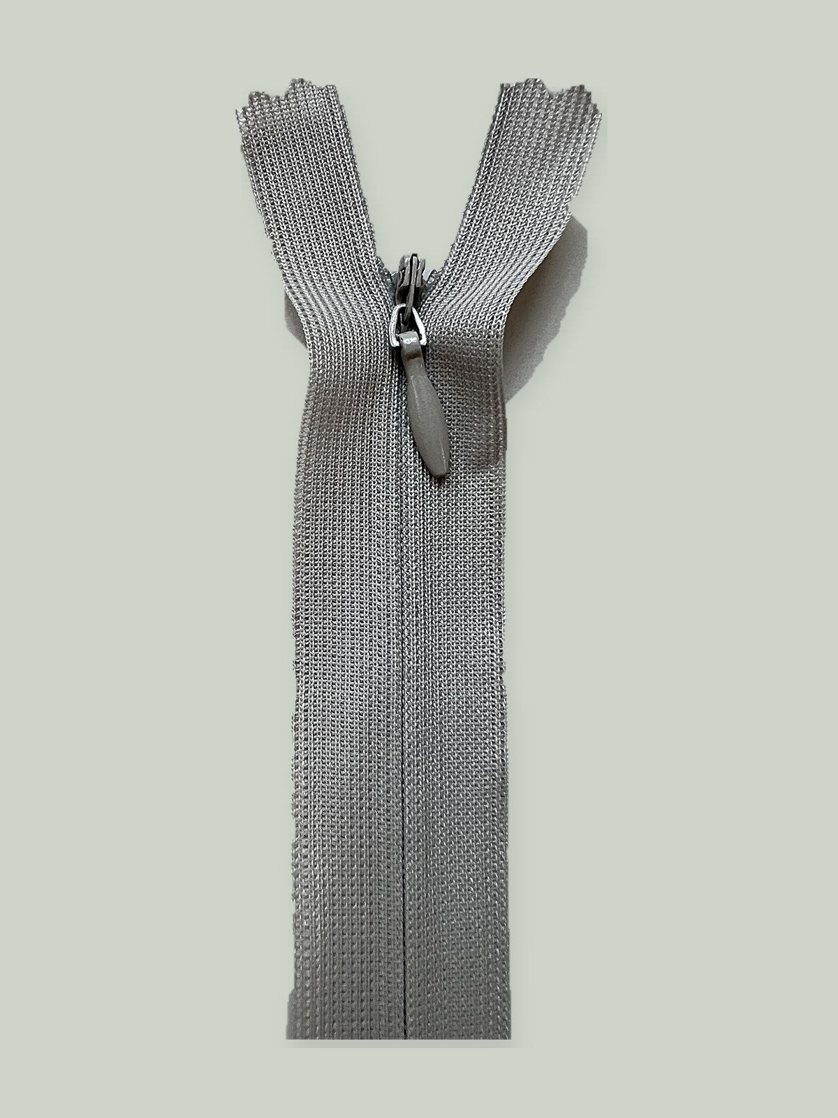 Usynlig glidelås, lys grå, 20 cm