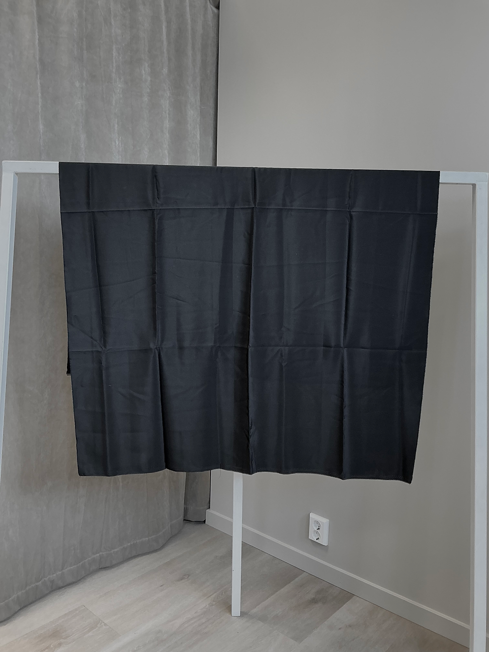 Thumbnail: Sateng Polyester -Svart, 151x104 cm