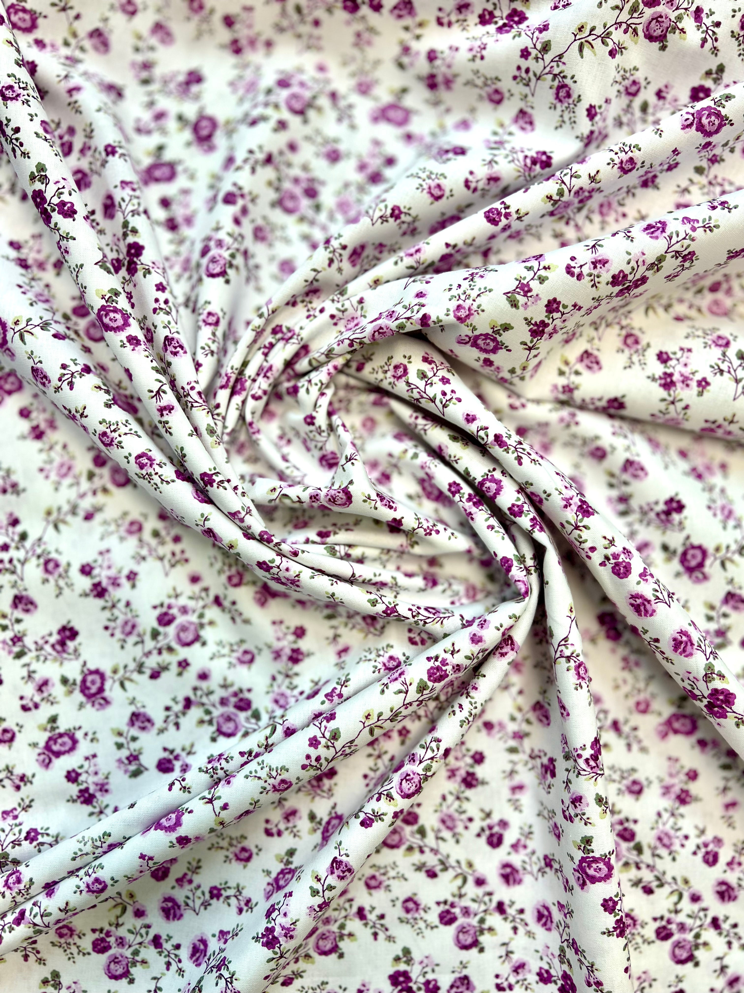 Lilla Små Blomster Bomull