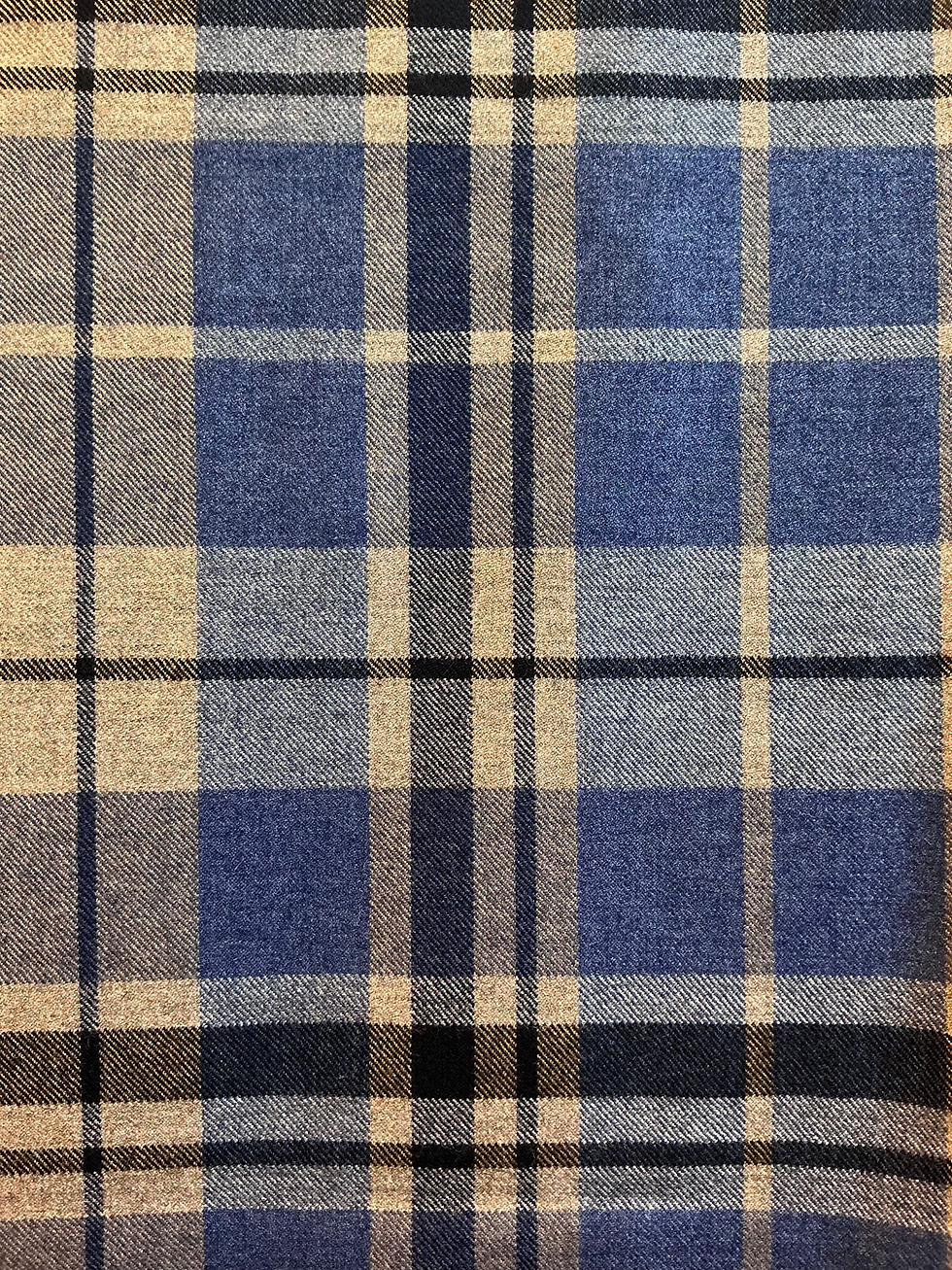 Thumbnail: Ull - Tartan Blå Og Tan