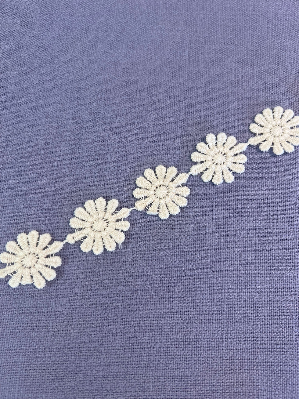 Thumbnail: Chamomile Ecru - Lace ribbon 2.5 cm