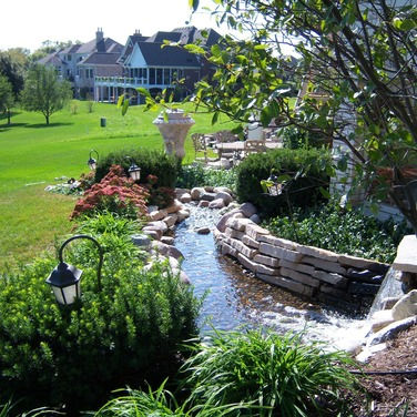 Retaining Wall With Pond
