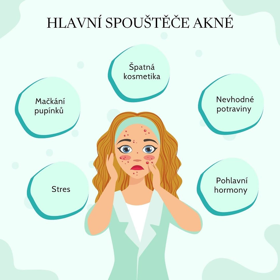 Hlavní spouštěče akné.