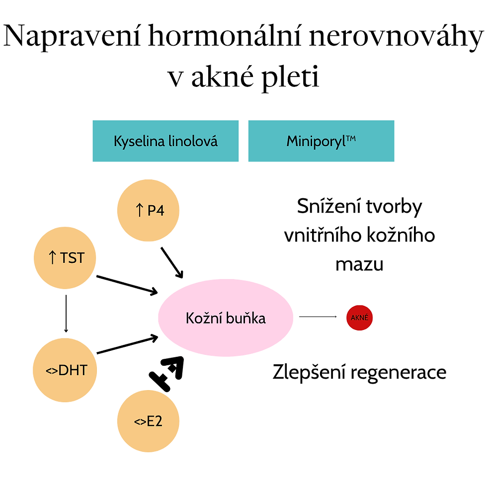 Redukce hormonálního akné pomocí kosmetických složek,