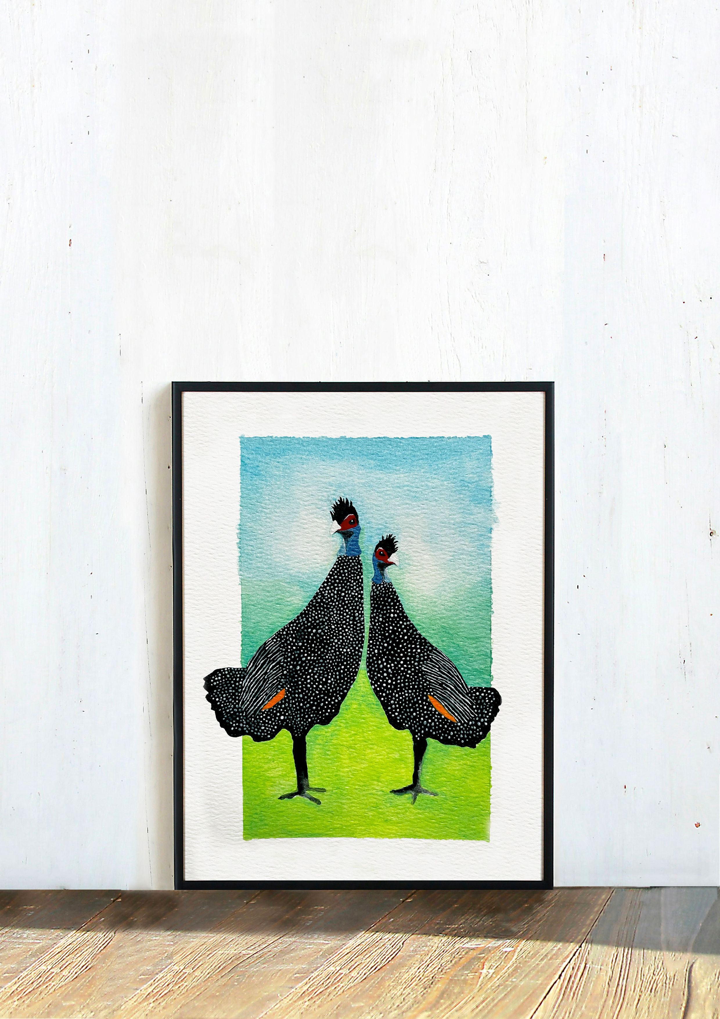 Crested Guinea Fowls