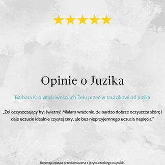 Opinie klientek o Żelu przeciw trądzikowi od Juzika – delikatne oczyszczanie skóry trądzikowej bez podrażnienia i uczucia przesuszenia.