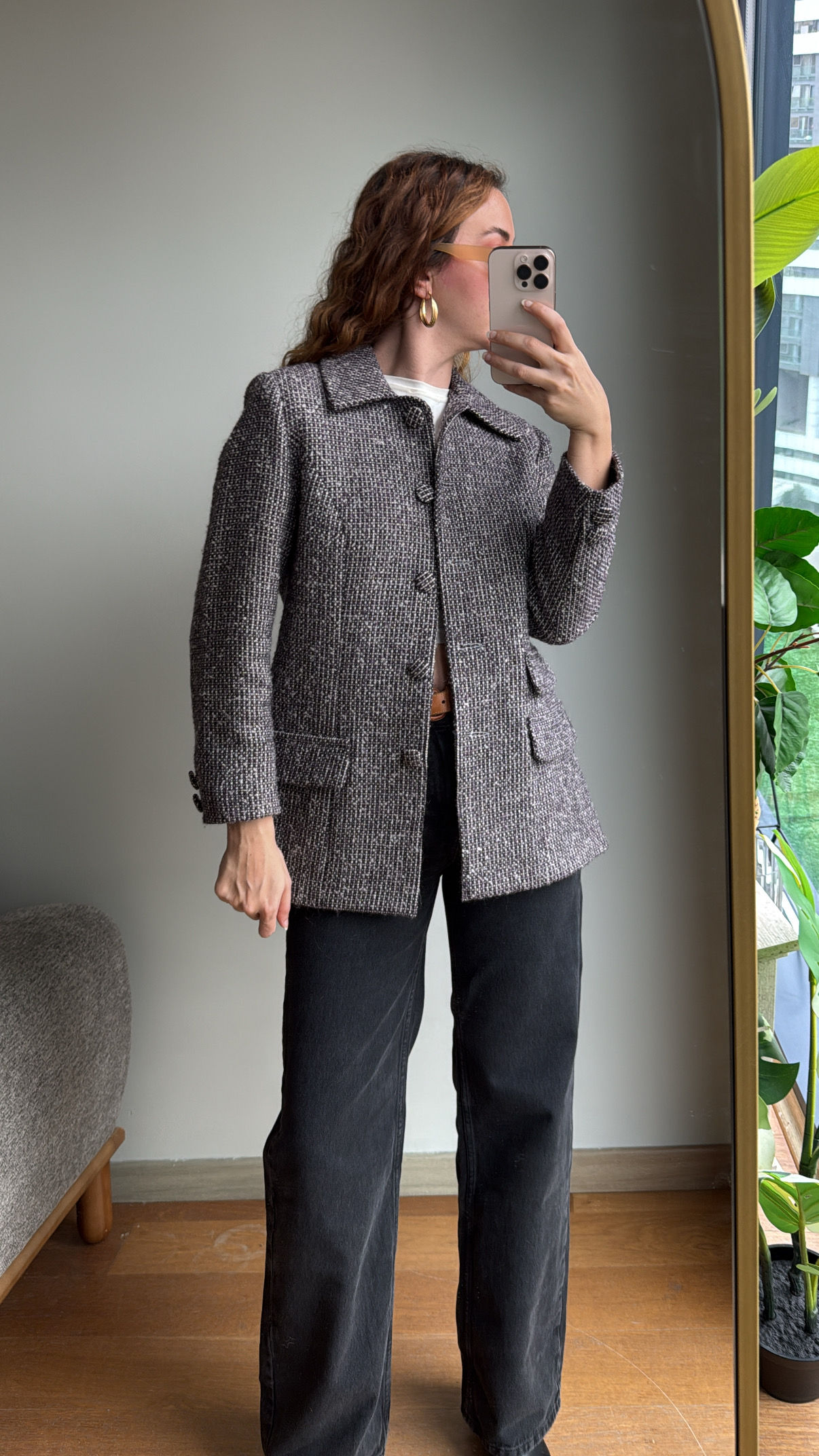 Vintage Yün Örme Premium Şık Ceket