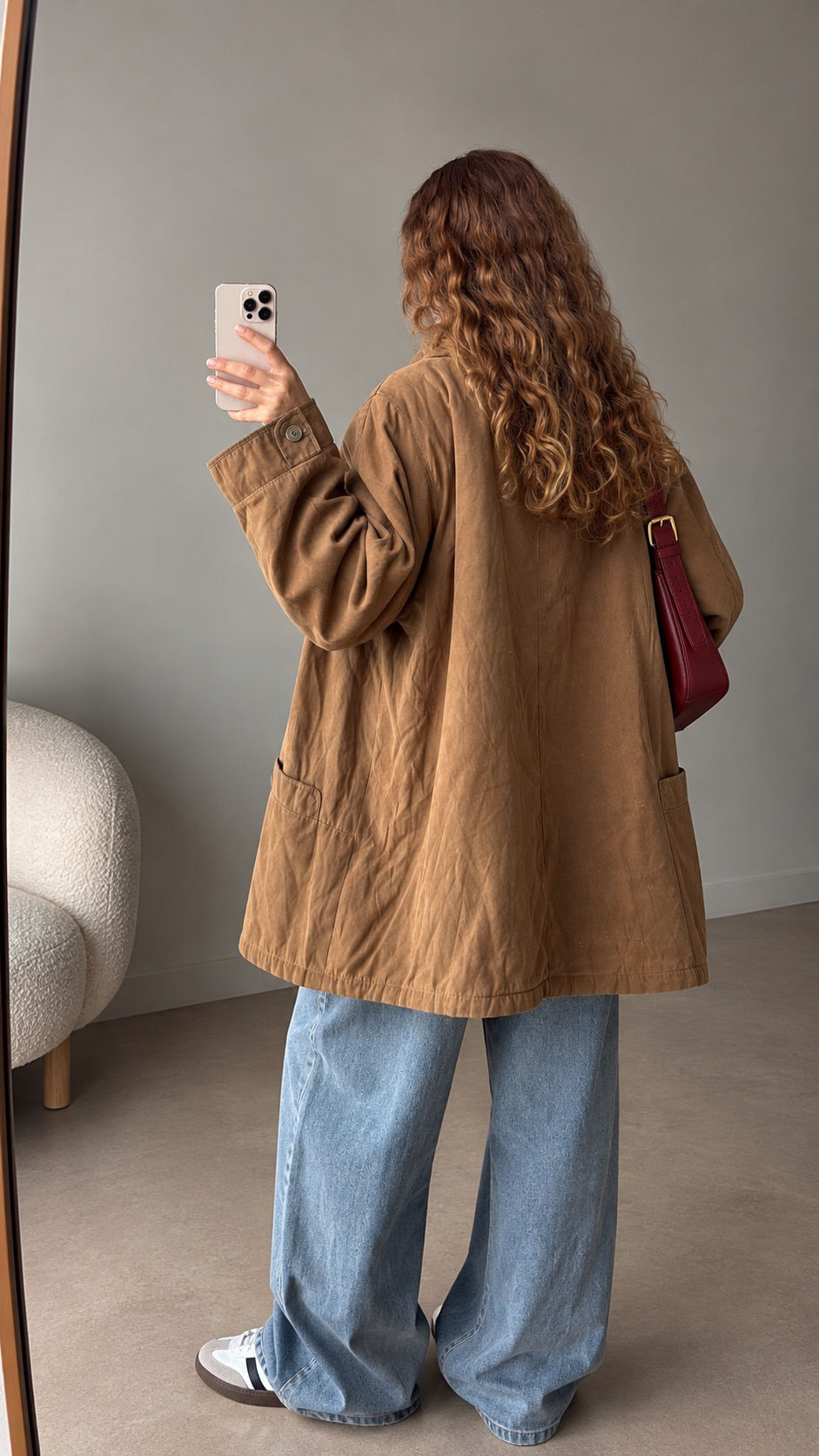Küçük resim: Vintage Oversize Süet Mont
