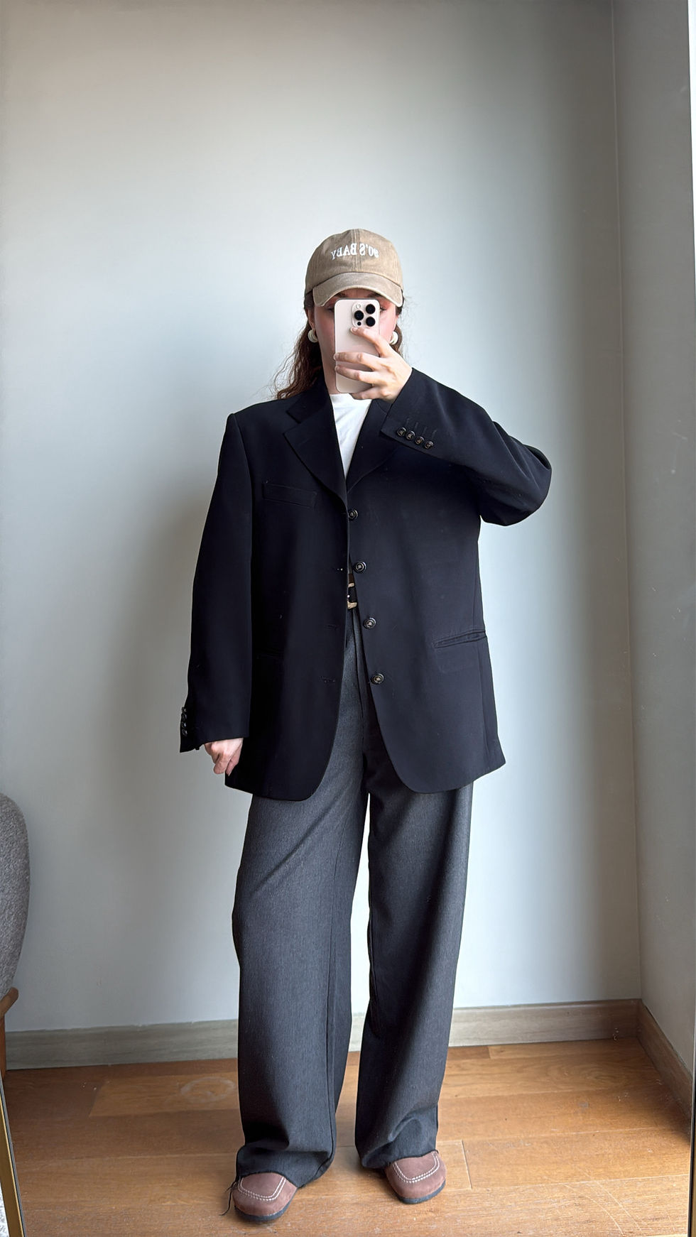 Küçük resim: Vintage Siyah Şık Blazer