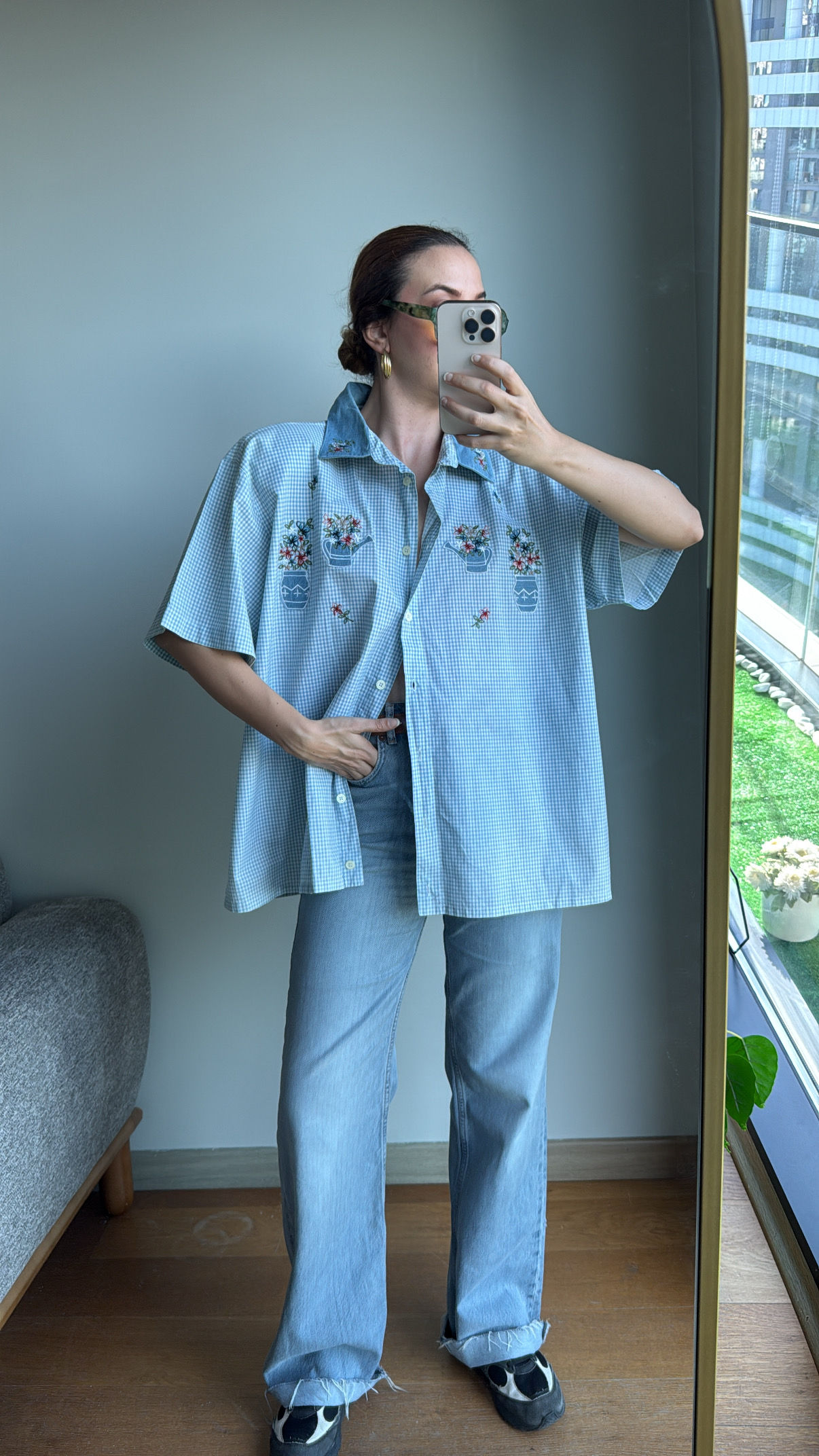 Vintage İşleme Detaylı Cotton Gömlek