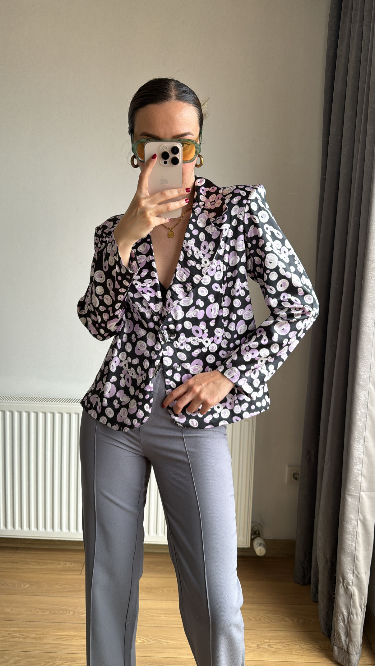 Vintage Saten Y2K Ceket Gömlek