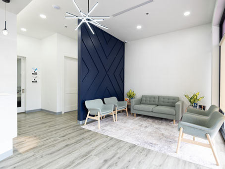 modern seating area design in commercial tenant build-out
