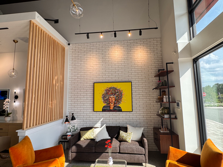 salon waiting area redesign