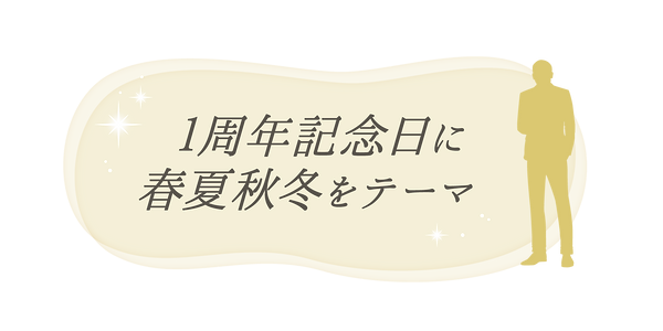 1周年記念日に春夏秋冬をテーマ