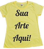 camiseta amarela unissex 100% poliéster personalizada