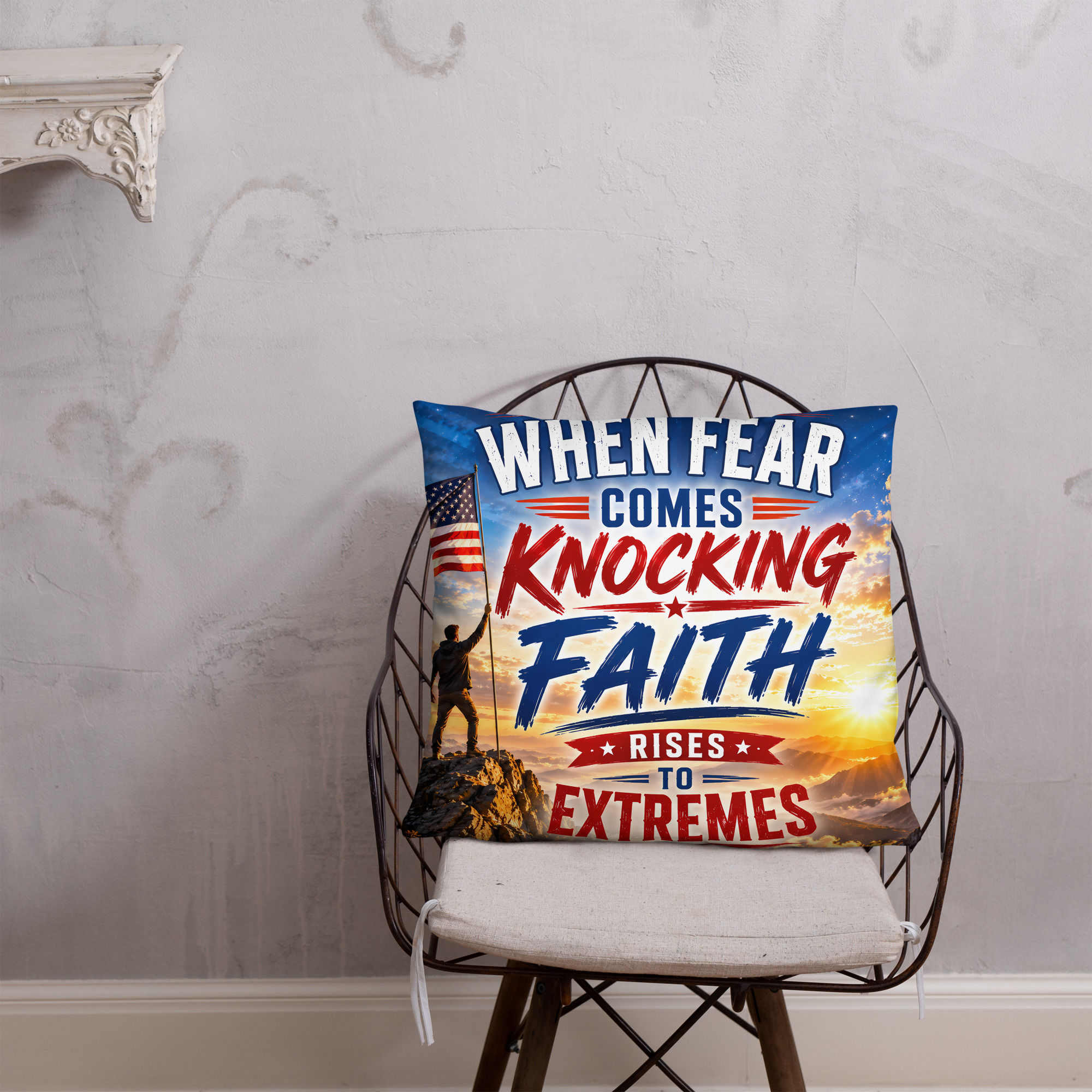 Faith Rises to Extremes Throw Pillow