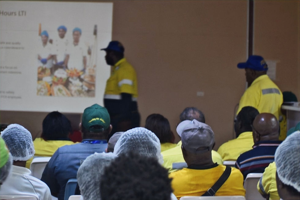 Staff during the 500 LTI presentation