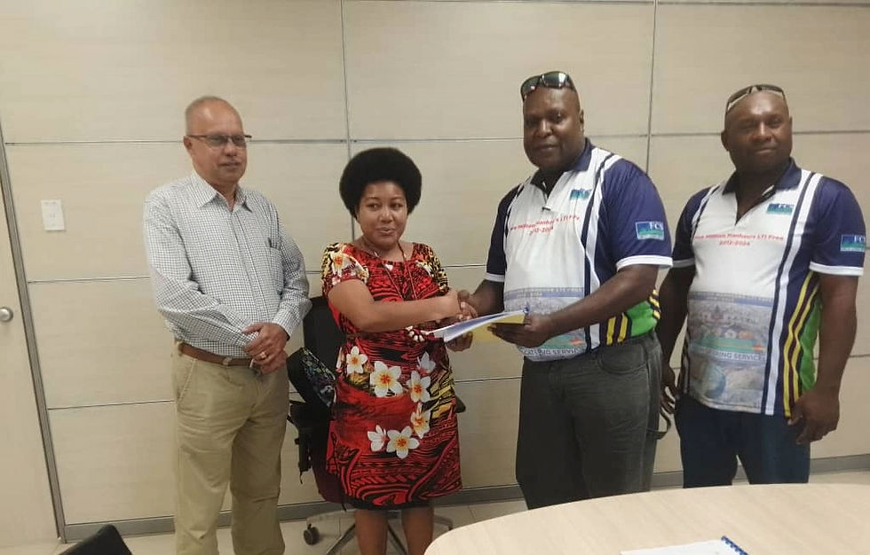 Allied Union Leaders handing over the signed documents to Ms. Utubasi Witnessed by FCS GM Unni Meetinay.