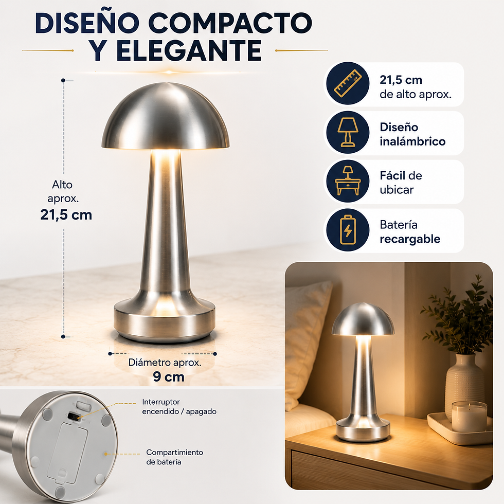 Miniatura: Lámpara LED De Mesa Moderna Recargable Restaurante Y Hogar