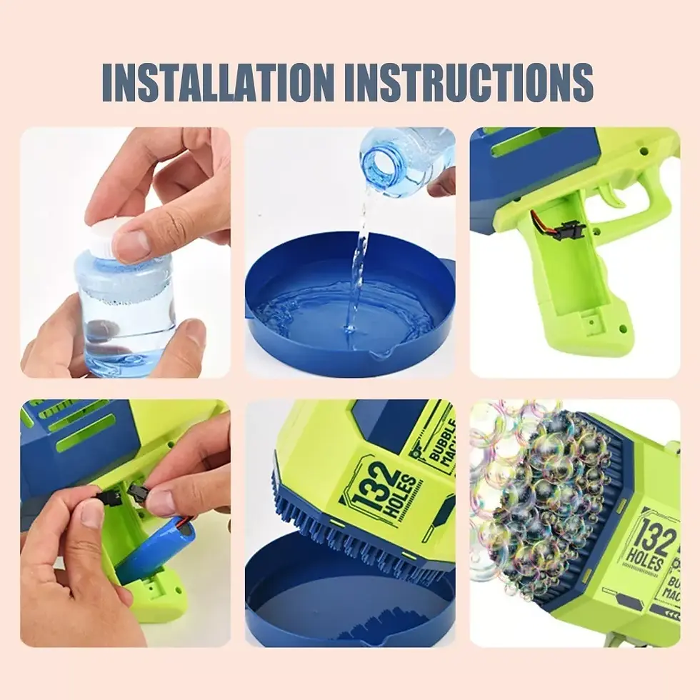 Miniatura: Pistola De Burbujas Recargable 132 Agujeros Jabón Adicional