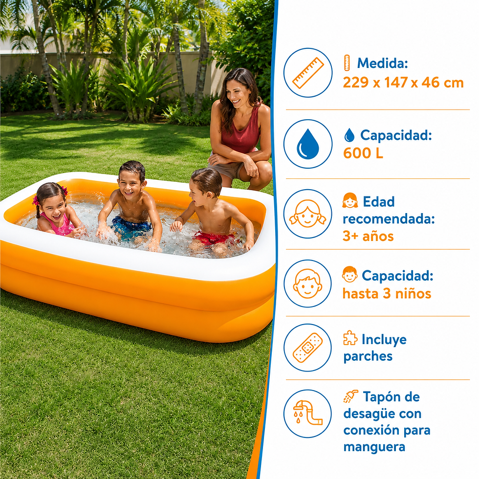 Miniatura: Piscina Inflable  INTEX Rectangular 229x147x46 cm.