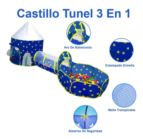 Castillo Tunel Tunel Con Pelotas Para Bebe Carpa Castillo En Túnel