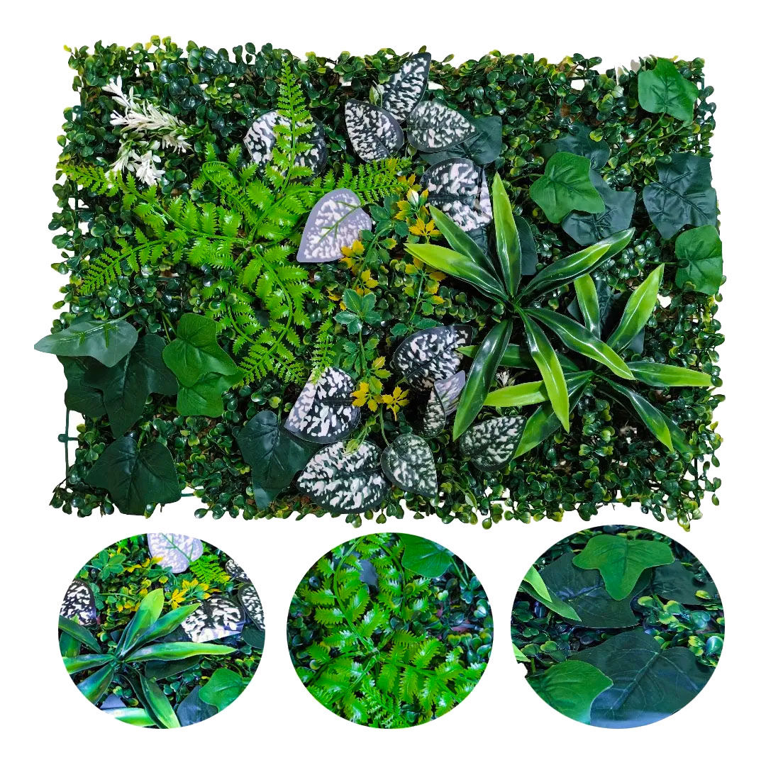 Jardin Vertical Artificial 60x40 Cms Tapete Follaje Premi V6