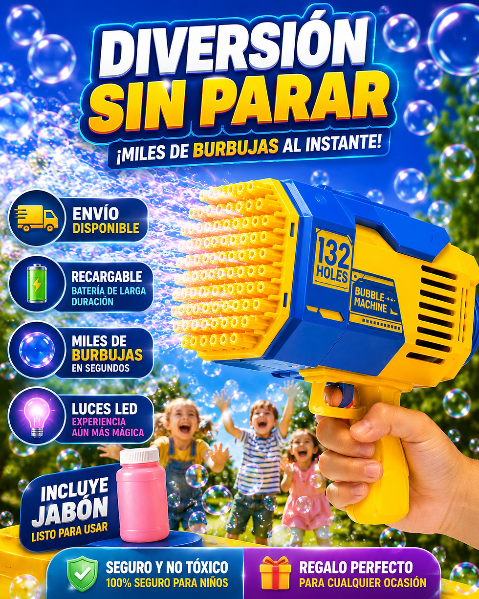 Miniatura: Pistola De Burbujas Recargable 132 Agujeros Jabón Adicional