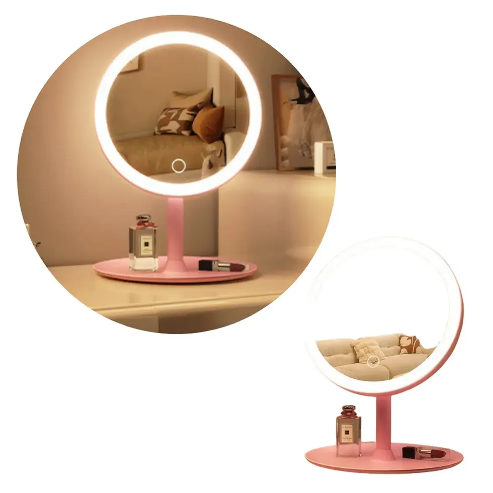 Miniatura: Espejo de Maquillaje LED Recargable Táctil 3 Luces USB Base 30cm
